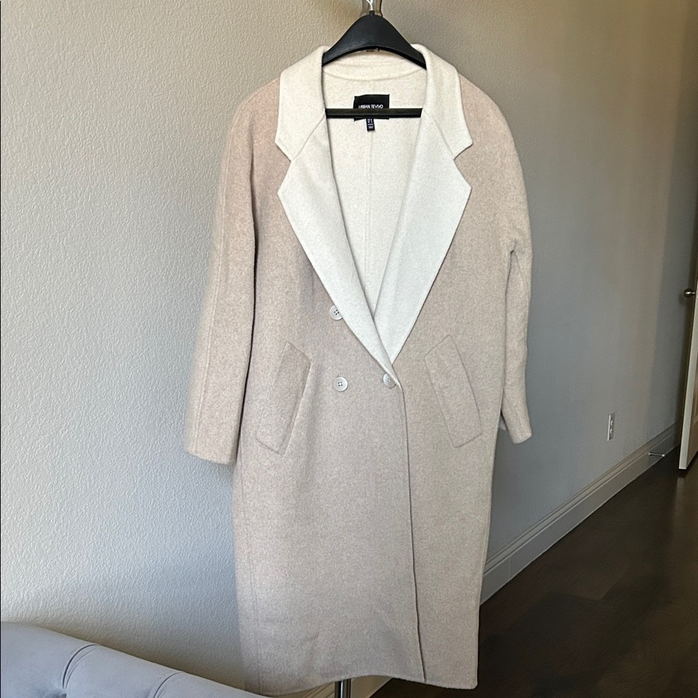 Elegant Beige and Cream Trench Coat